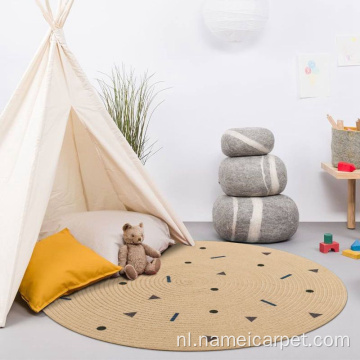 Opvouwbare jute kinderen/ baby/ kinderen speel mat tapijt